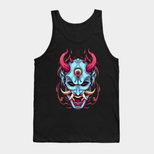 Japanese Blue Yokai Mask Tank Top